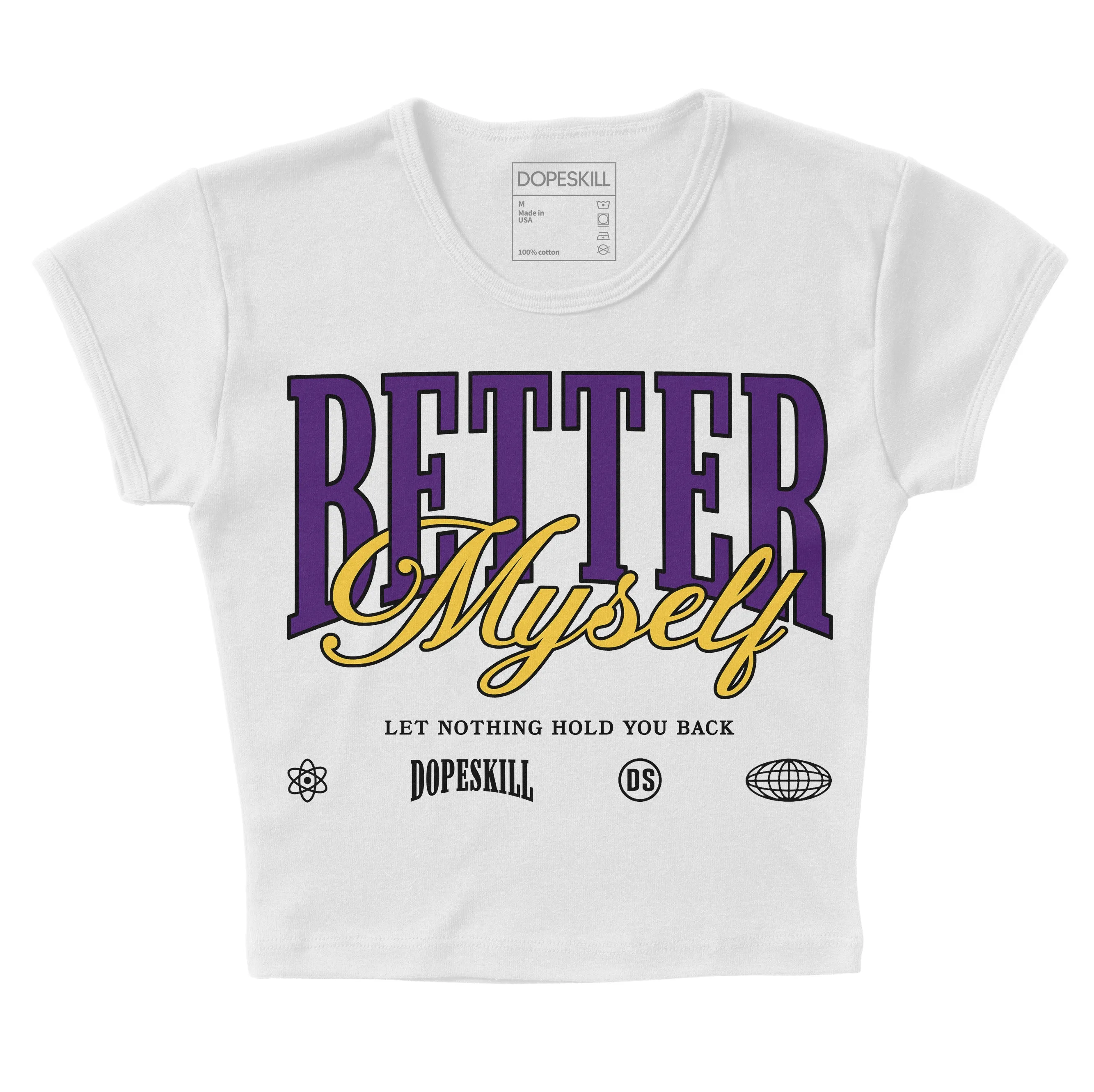 Field Purple 12s DopeSkill Women's Crop Top Better Myself Graphic sold by DopeSkill