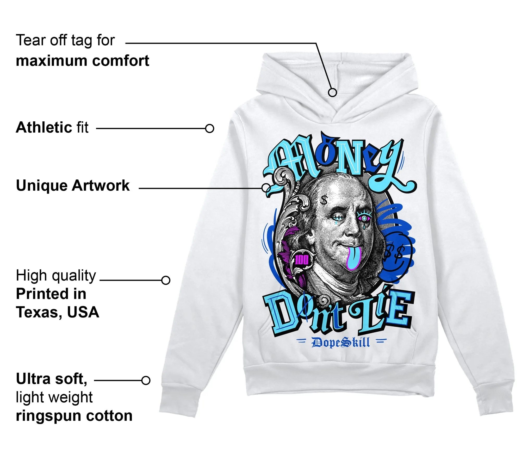 SB Dunk Argon DopeSkill Hoodie Sweatshirt Money Don't Lie Graphic sold by DopeSkill product image thumbnail 3