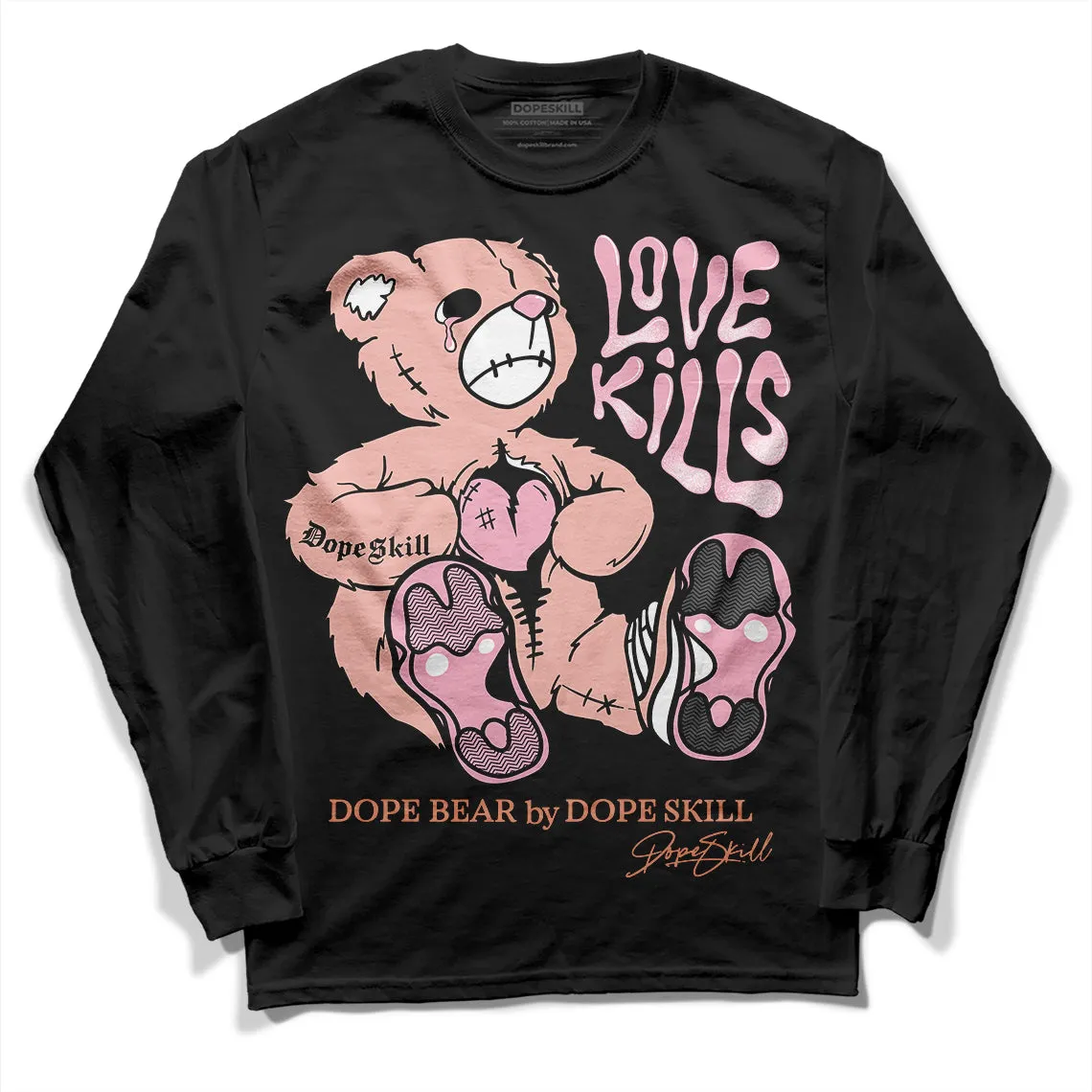 Legend Pink 11s DopeSkill Long Sleeve T-Shirt Love Kills Graphic sold by DopeSkill product image thumbnail 2