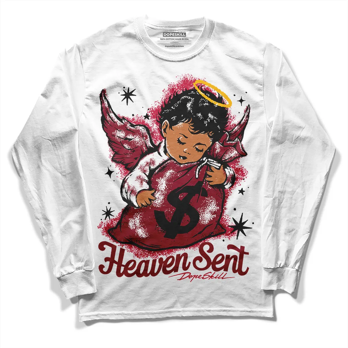 85 Metallic Burgundy 1s DopeSkill Long Sleeve T-Shirt Heaven Sent Graphic sold by DopeSkill