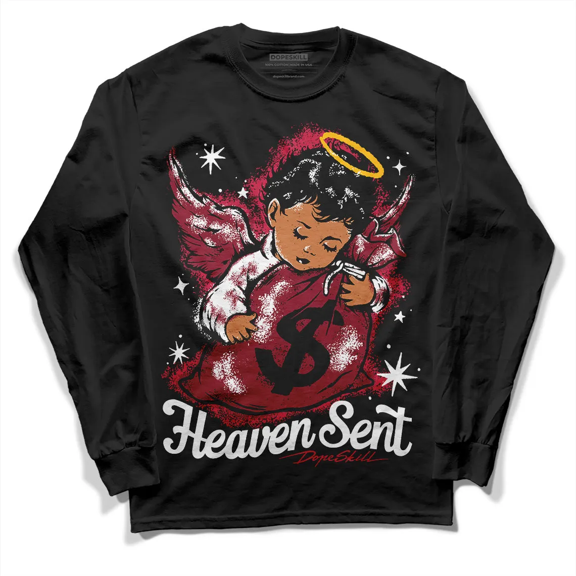 85 Metallic Burgundy 1s DopeSkill Long Sleeve T-Shirt Heaven Sent Graphic sold by DopeSkill product image thumbnail 2