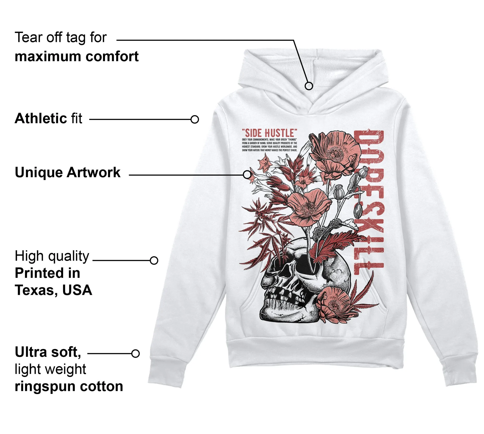 Dune Red 13s DopeSkill Hoodie Sweatshirt Side Hustle Graphic sold by DopeSkill product image thumbnail 3