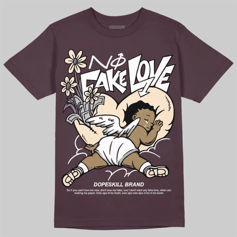 Burgundy Crush 3s DopeSkill Maroon T-shirt No Fake Love Graphic sold by DopeSkill