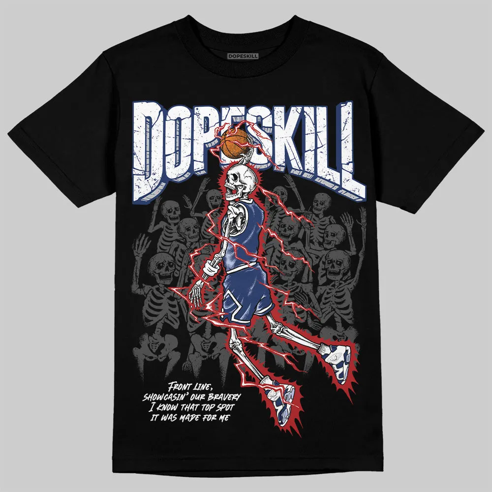 White and Midnight Navy 6s DopeSkill T-Shirt Thunder Dunk Graphic sold by DopeSkill product image thumbnail 2