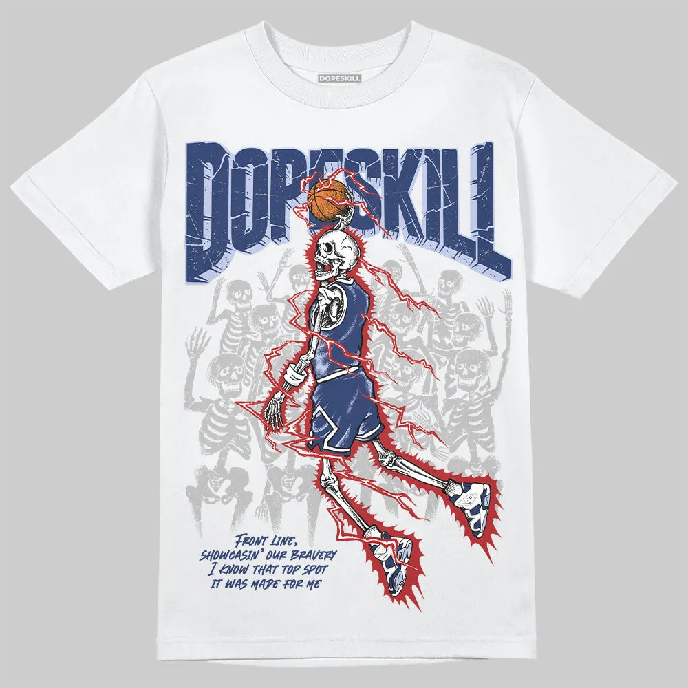 White and Midnight Navy 6s DopeSkill T-Shirt Thunder Dunk Graphic sold by DopeSkill