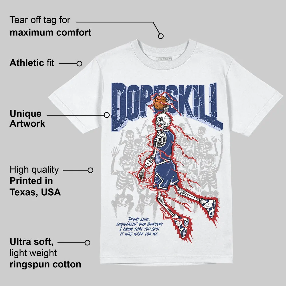 White and Midnight Navy 6s DopeSkill T-Shirt Thunder Dunk Graphic sold by DopeSkill product image thumbnail 3