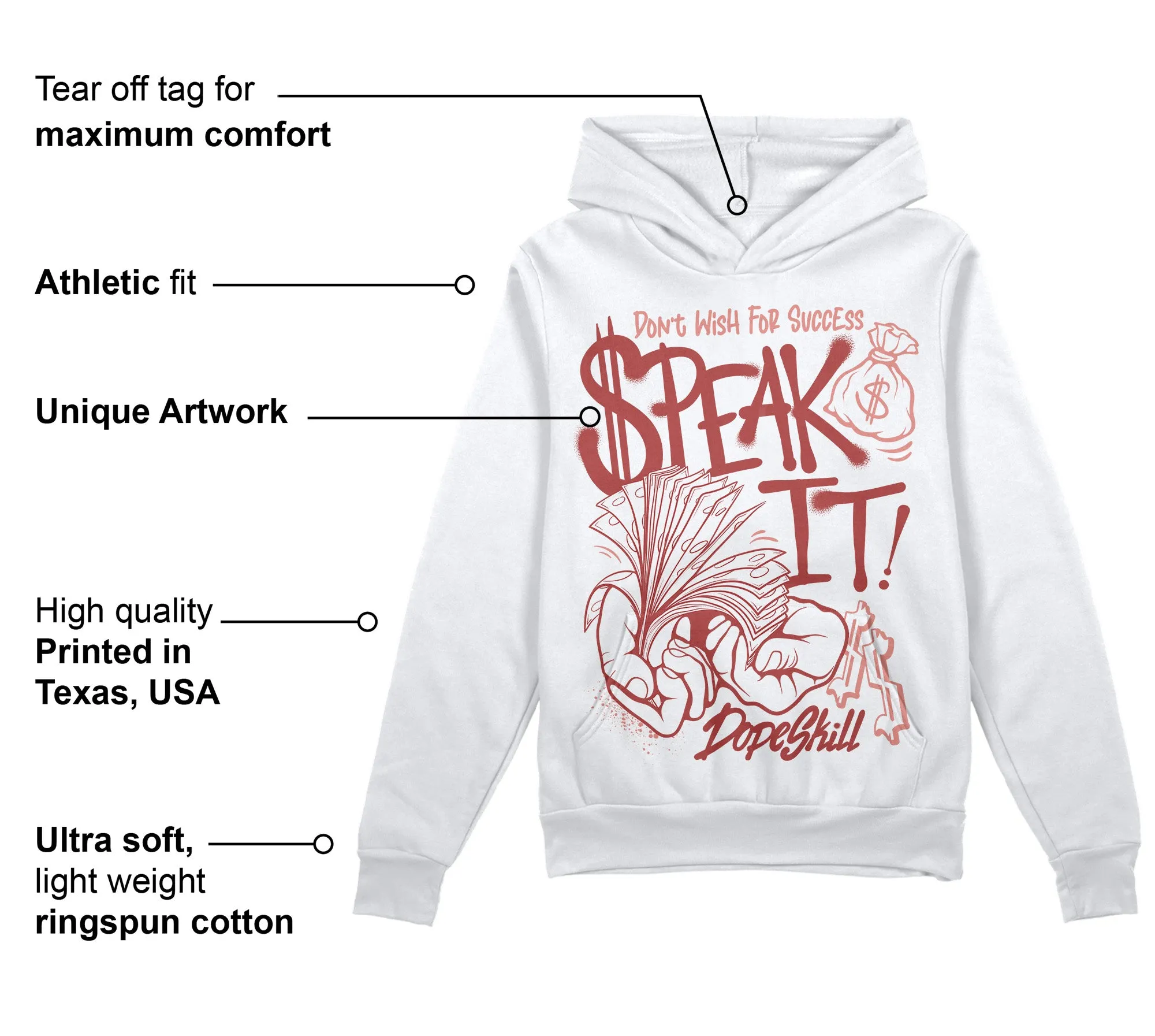 Dune Red 13s DopeSkill Hoodie Sweatshirt Speak It Graphic sold by DopeSkill product image thumbnail 3