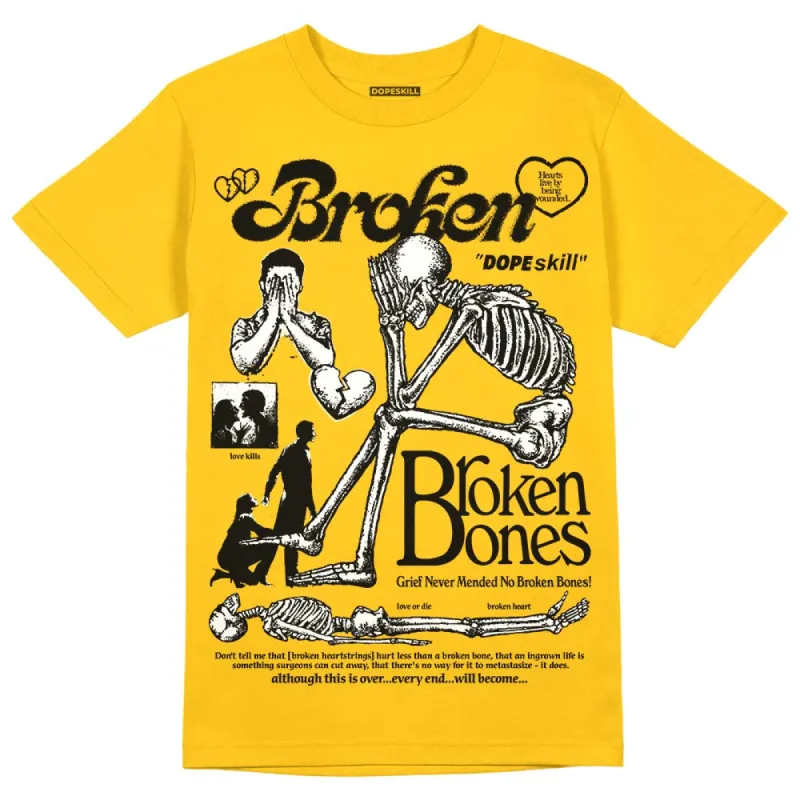 Yellow Collection DopeSkill Gold T-shirt Broken Bones Graphic sold by DopeSkill