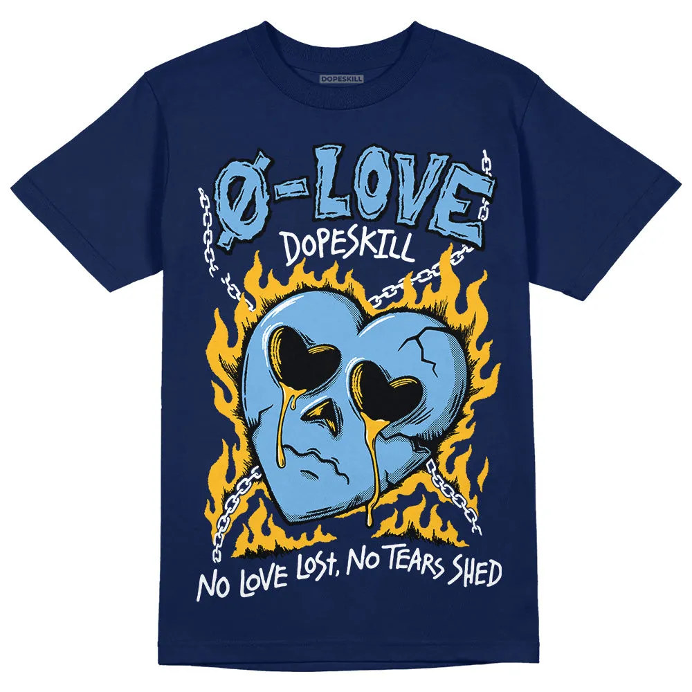 First In Flight 1s DopeSkill Navy T-shirt No Love Graphic sold by DopeSkill