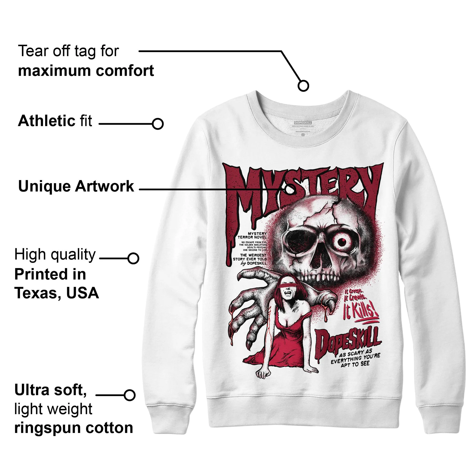 85 Metallic Burgundy 1s DopeSkill Sweatshirt Mystery Ghostly Grasp Graphic sold by DopeSkill product image thumbnail 3