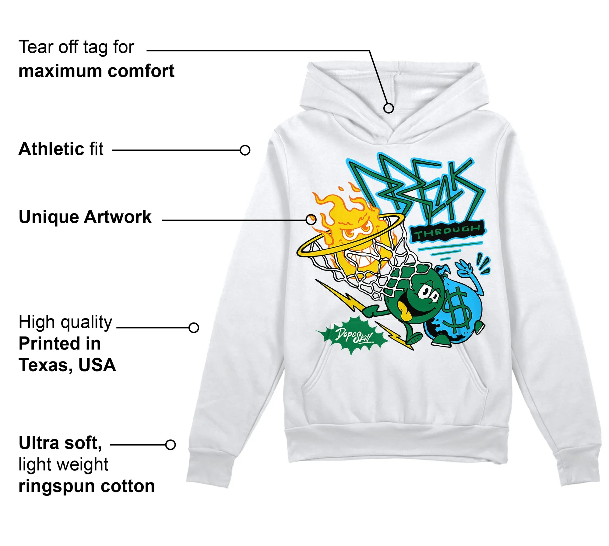 Green Collection DopeSkill Hoodie Sweatshirt Break Through Graphic sold by DopeSkill product image thumbnail 3