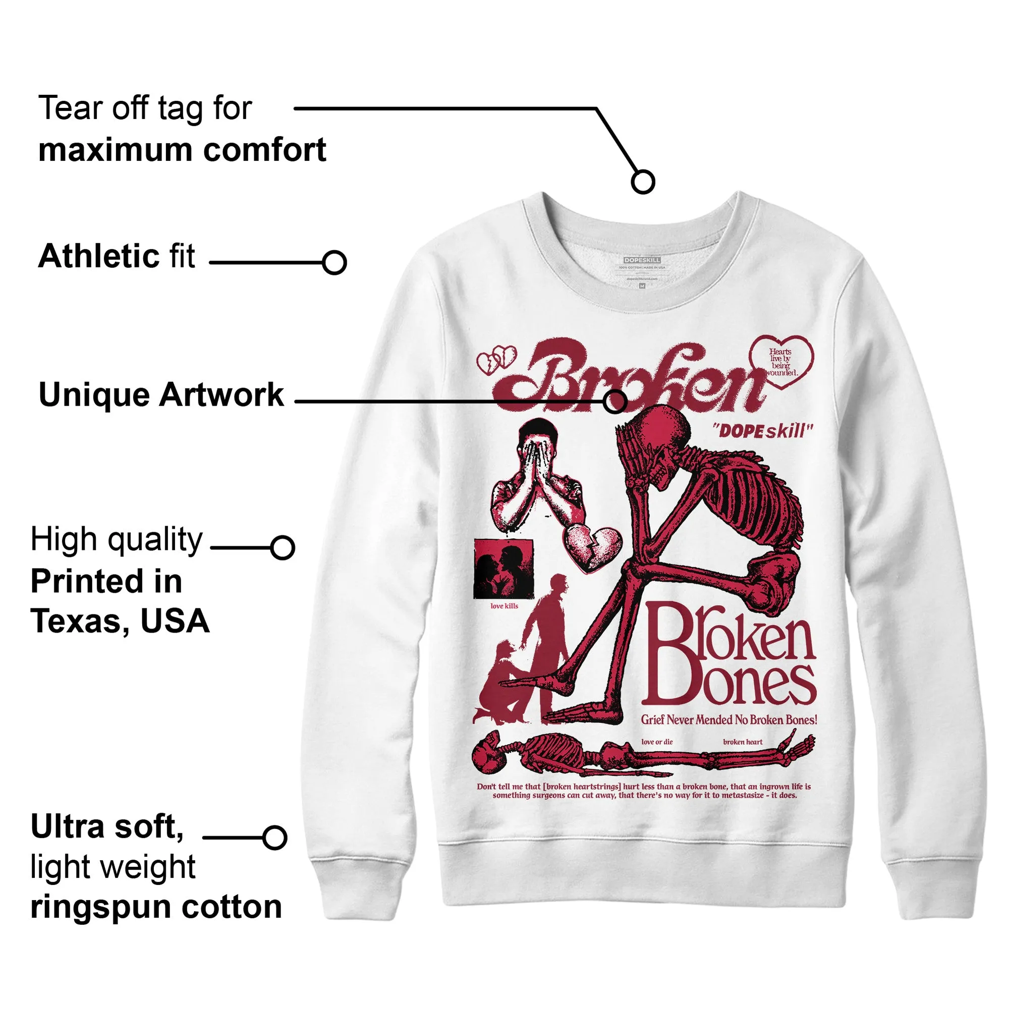 85 Metallic Burgundy 1s DopeSkill Sweatshirt Broken Bones Graphic sold by DopeSkill product image thumbnail 3
