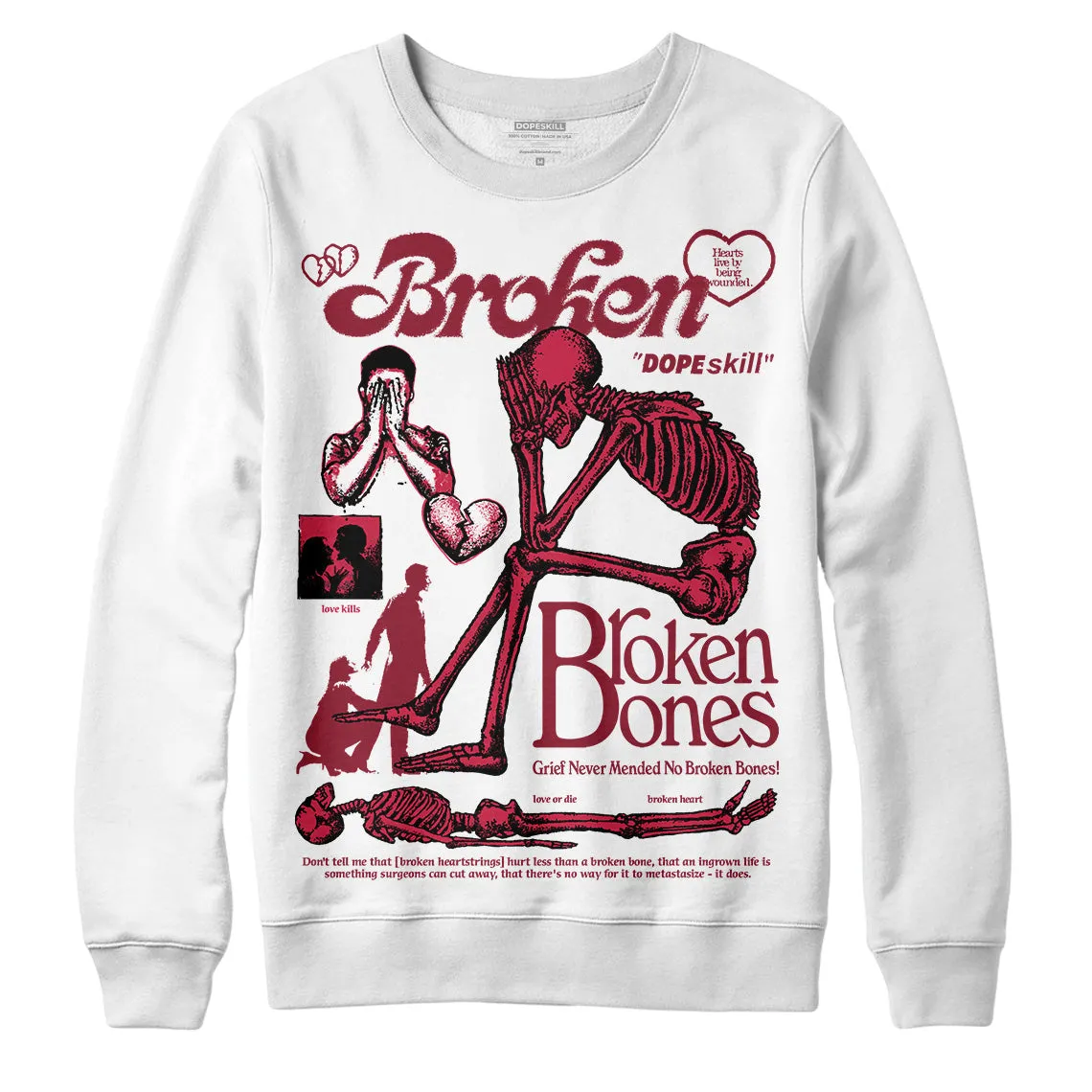 85 Metallic Burgundy 1s DopeSkill Sweatshirt Broken Bones Graphic sold by DopeSkill