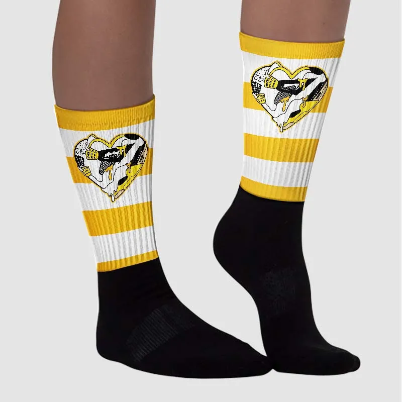 Vivid Sulfur 4s DopeSkill Sublimated Socks Horizontal Stripes Graphic sold by DopeSkill product image thumbnail 3