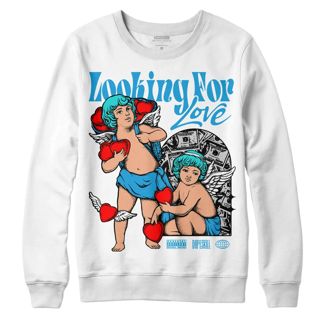 Military Blue 4s DopeSkill Sweatshirt Looking For Love Graphic sold by DopeSkill