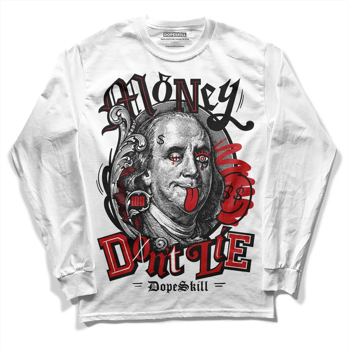 Red Taxi 12s DopeSkill Long Sleeve T-Shirt Money Don't Lie Graphic sold by DopeSkill