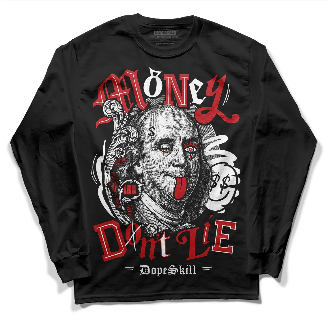 Red Taxi 12s DopeSkill Long Sleeve T-Shirt Money Don't Lie Graphic sold by DopeSkill product image thumbnail 2