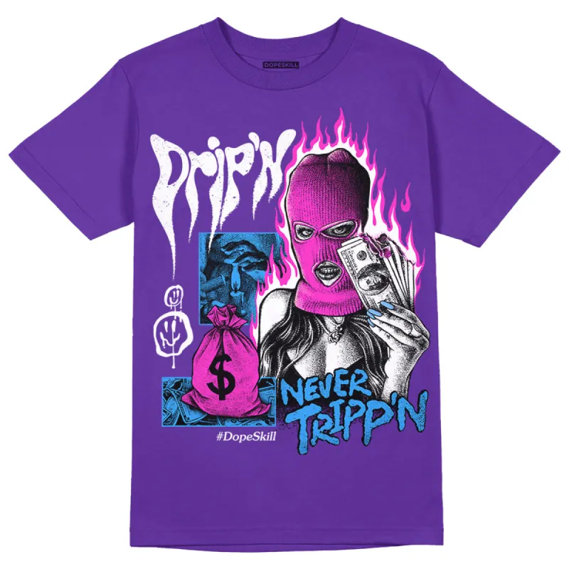 Dunk Purple Championship Court White DopeSkill Purple T-shirt Drip'n Never Tripp'n Graphic sold by DopeSkill