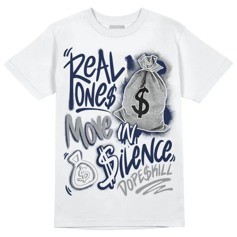 AJ Spizike White Obsidian DopeSkill T-Shirt Real Ones Move In Silence Graphic sold by DopeSkill