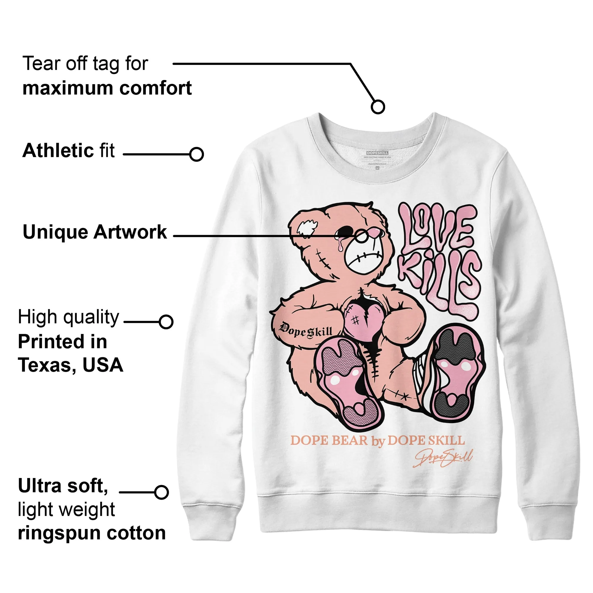 Legend Pink 11s DopeSkill Sweatshirt Love Kills Graphic sold by DopeSkill product image thumbnail 3