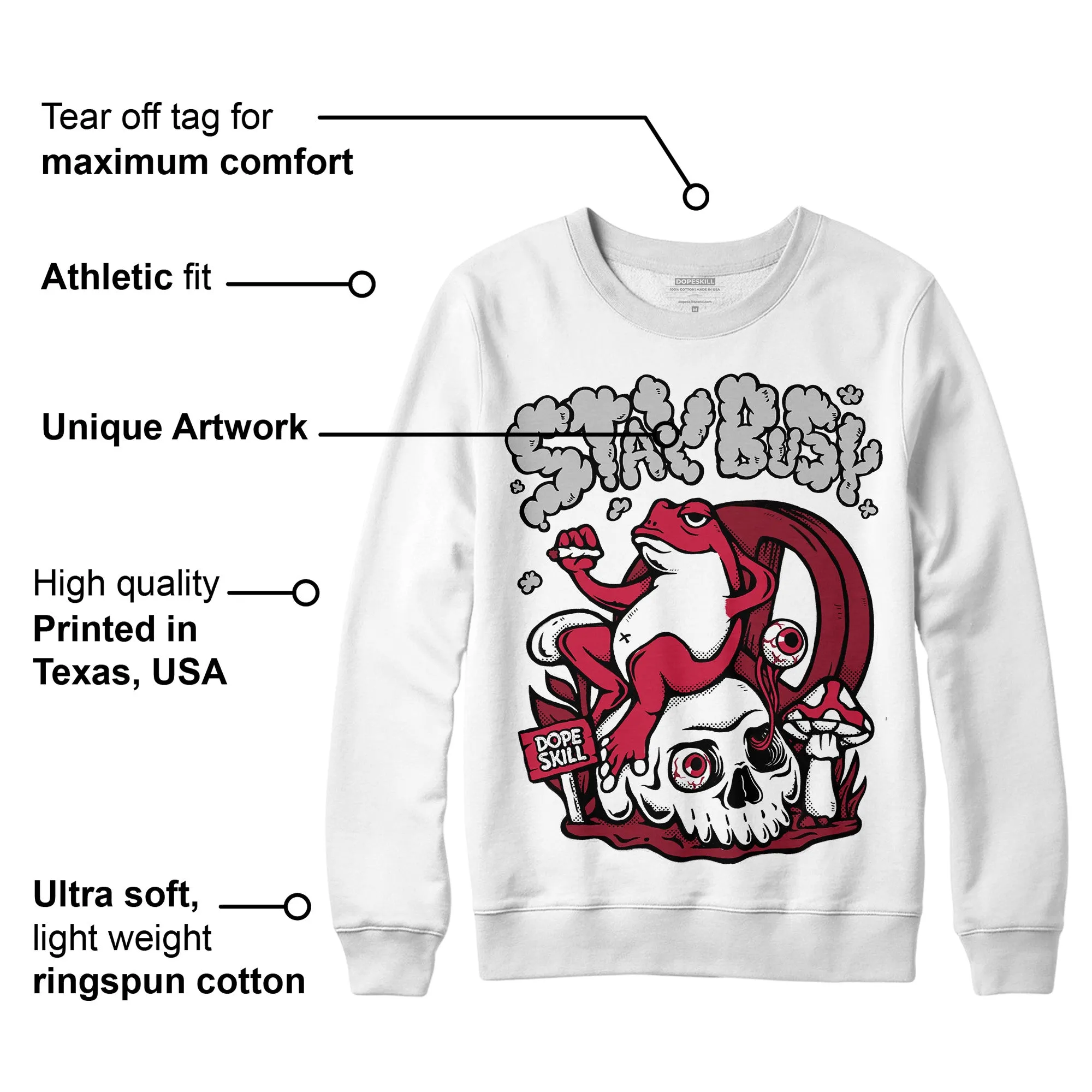 85 Metallic Burgundy 1s DopeSkill Sweatshirt Stay Busy Graphic sold by DopeSkill product image thumbnail 3