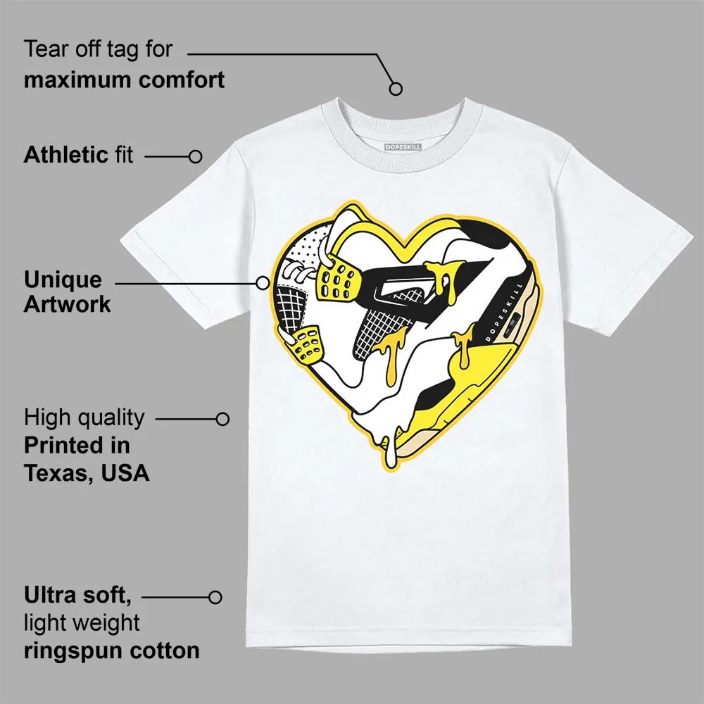 Vivid Sulfur 4s DopeSkill T-Shirt Heart Jordan 4 Graphic sold by DopeSkill product image thumbnail 3