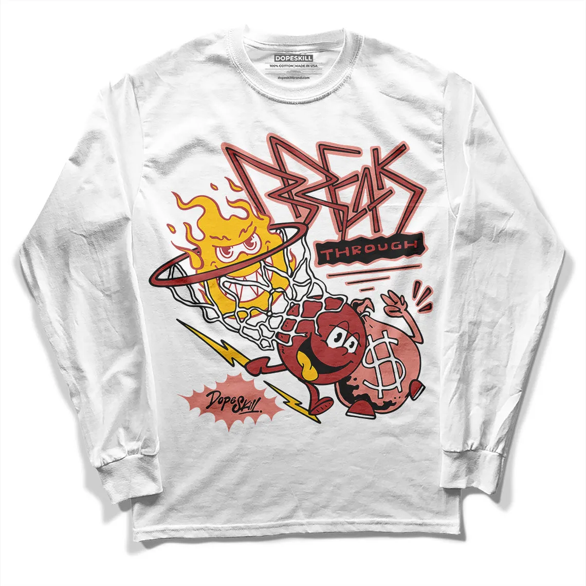 Dune Red 13s DopeSkill Long Sleeve T-Shirt Break Through Graphic sold by DopeSkill