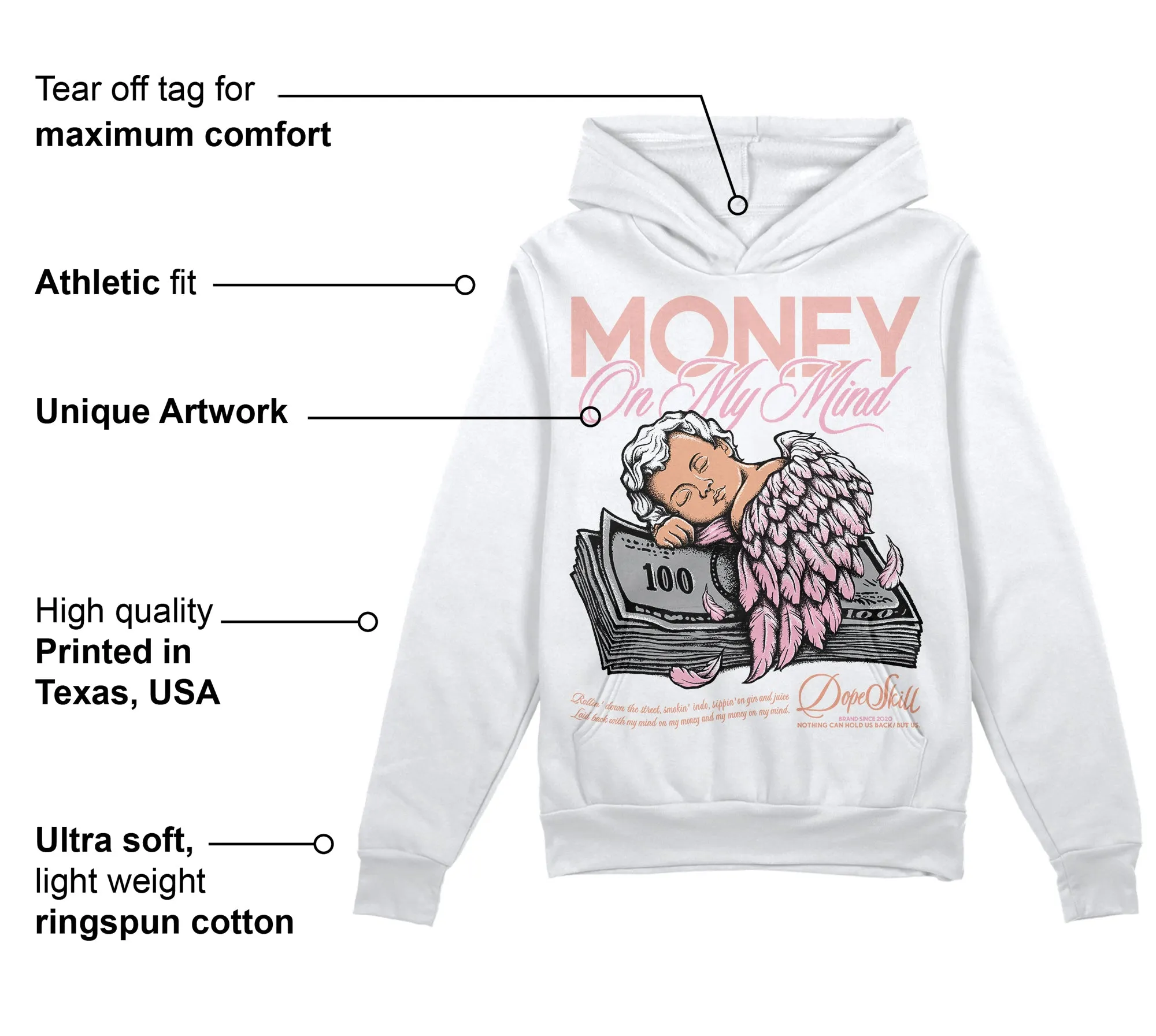 Legend Pink 11s DopeSkill Hoodie Sweatshirt MOMM Graphic sold by DopeSkill product image thumbnail 3