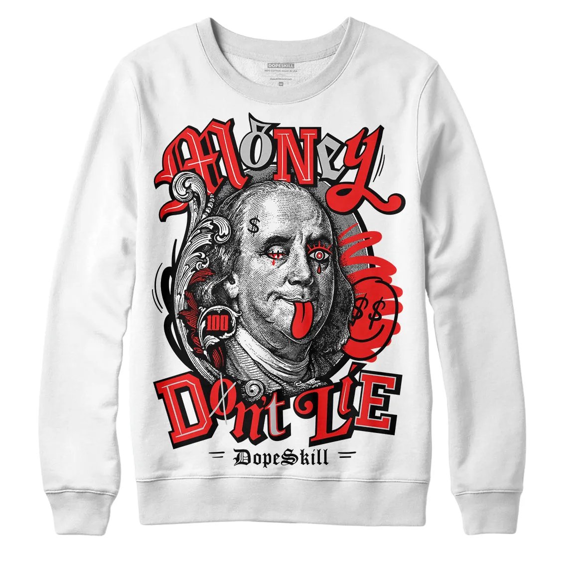 AJ Spizike Bred DopeSkill Sweatshirt Money Don't Lie Graphic sold by DopeSkill product image thumbnail 2