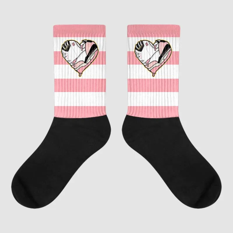 Red Stardust 3s DopeSkill Sublimated Socks Horizontal Stripes Graphic sold by DopeSkill