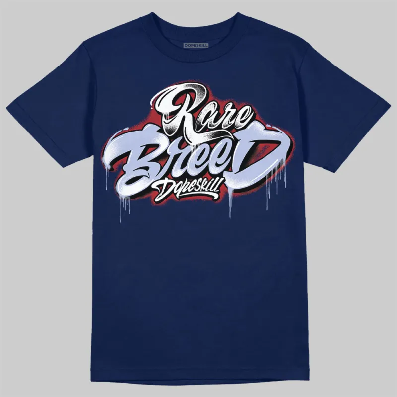 White and Midnight Navy 6s DopeSkill Navy T-shirt Rare Breed Type Graphic sold by DopeSkill