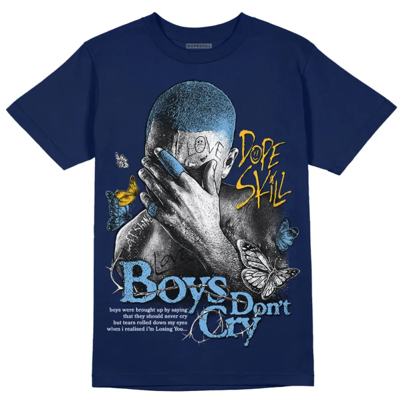 First In Flight 1s DopeSkill Navy T-shirt Boys Don't Cry Graphic sold by DopeSkill