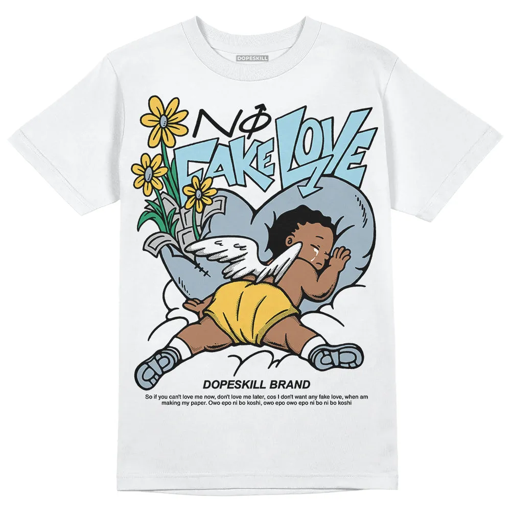 Blue Grey 13s DopeSkill T-Shirt No Fake Love Graphic sold by DopeSkill