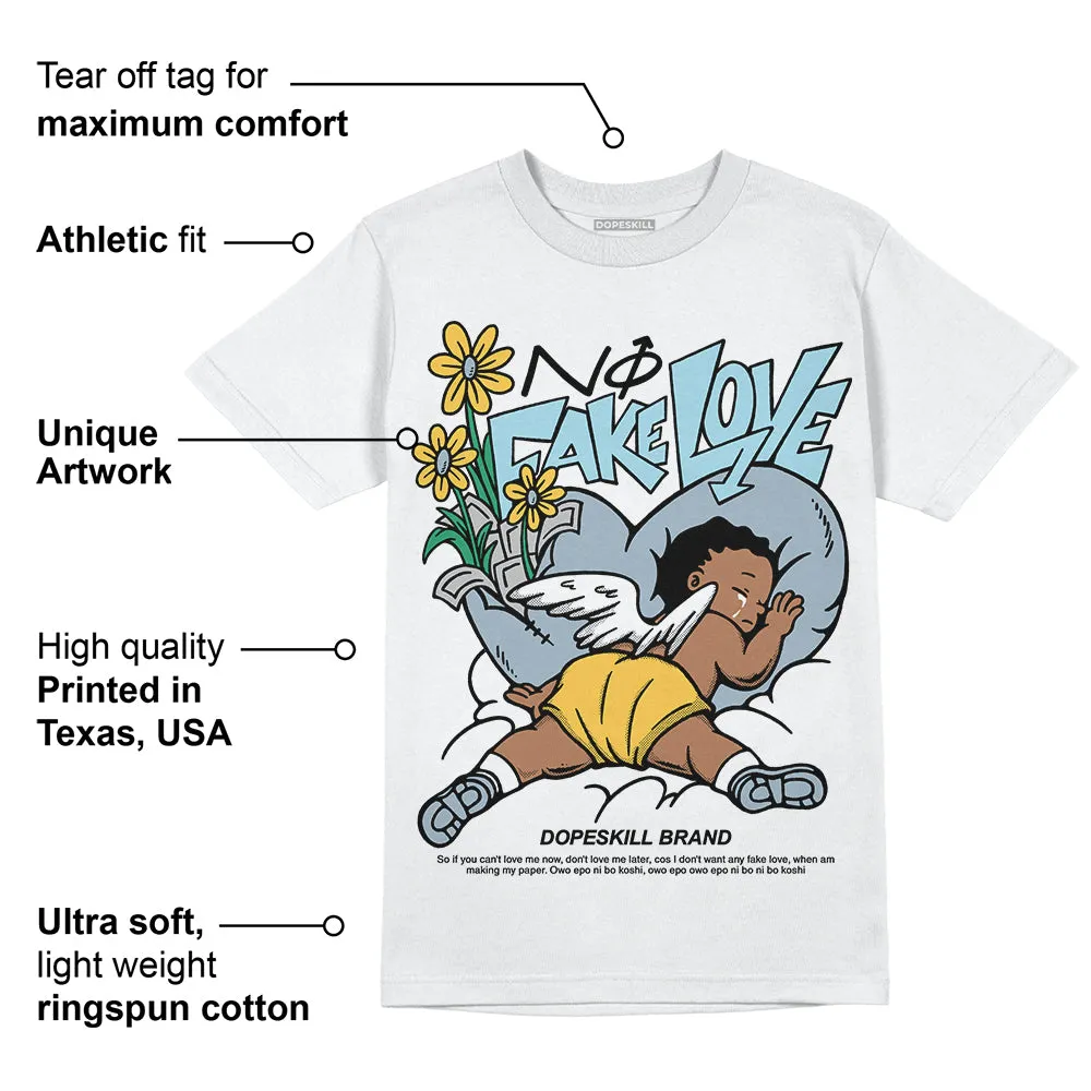 Blue Grey 13s DopeSkill T-Shirt No Fake Love Graphic sold by DopeSkill product image thumbnail 3