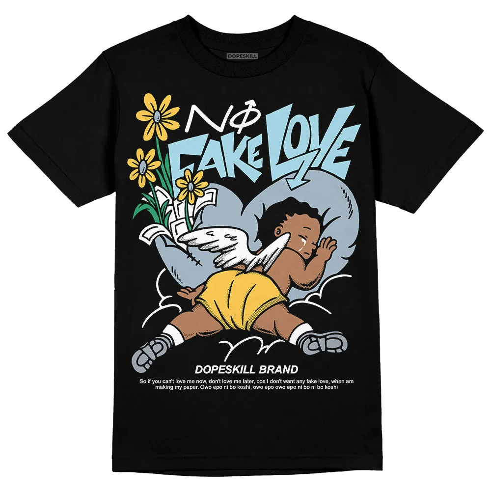 Blue Grey 13s DopeSkill T-Shirt No Fake Love Graphic sold by DopeSkill product image thumbnail 2