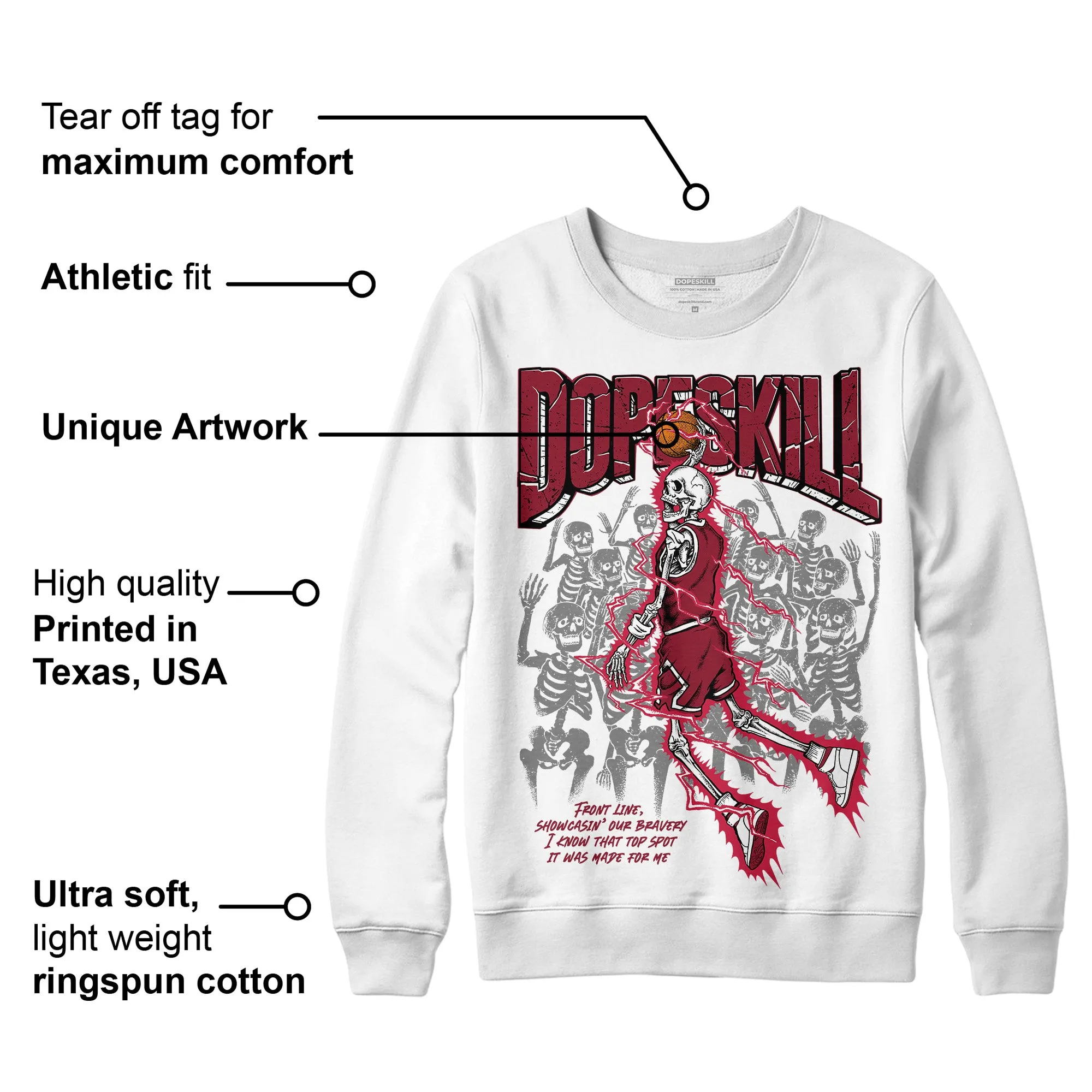 85 Metallic Burgundy 1s DopeSkill Sweatshirt Thunder Dunk Graphic sold by DopeSkill product image thumbnail 3