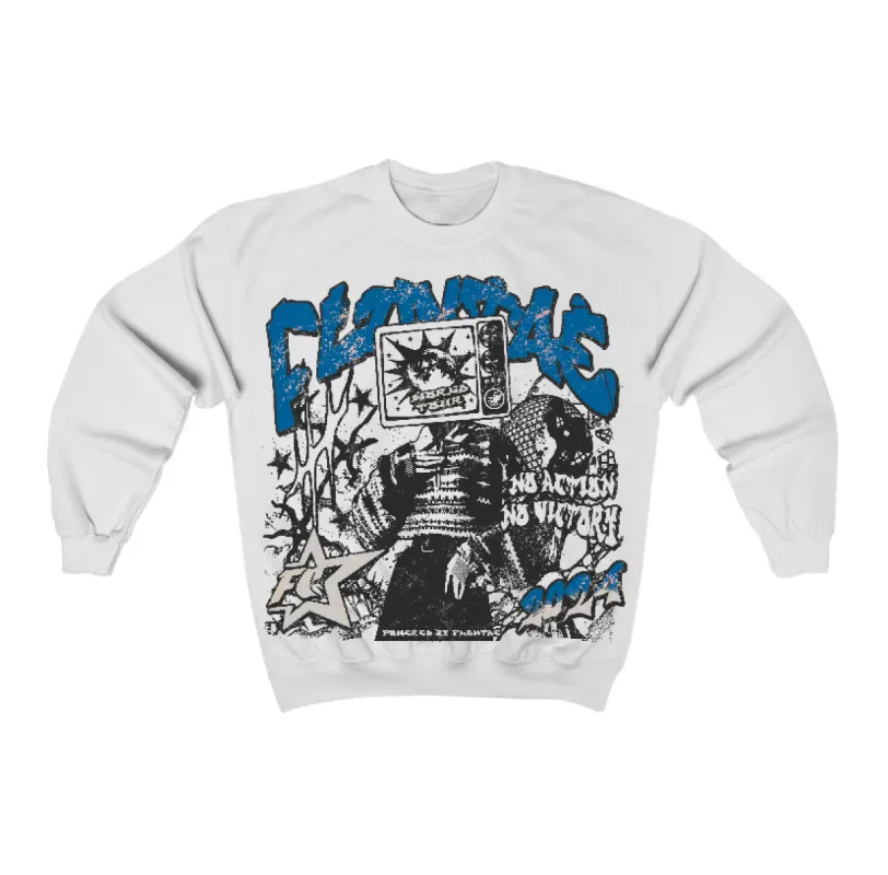 Military Blue 4s Flontae Crewneck Sweatshirt Stay Out Graphic sold by Flontae Clothing