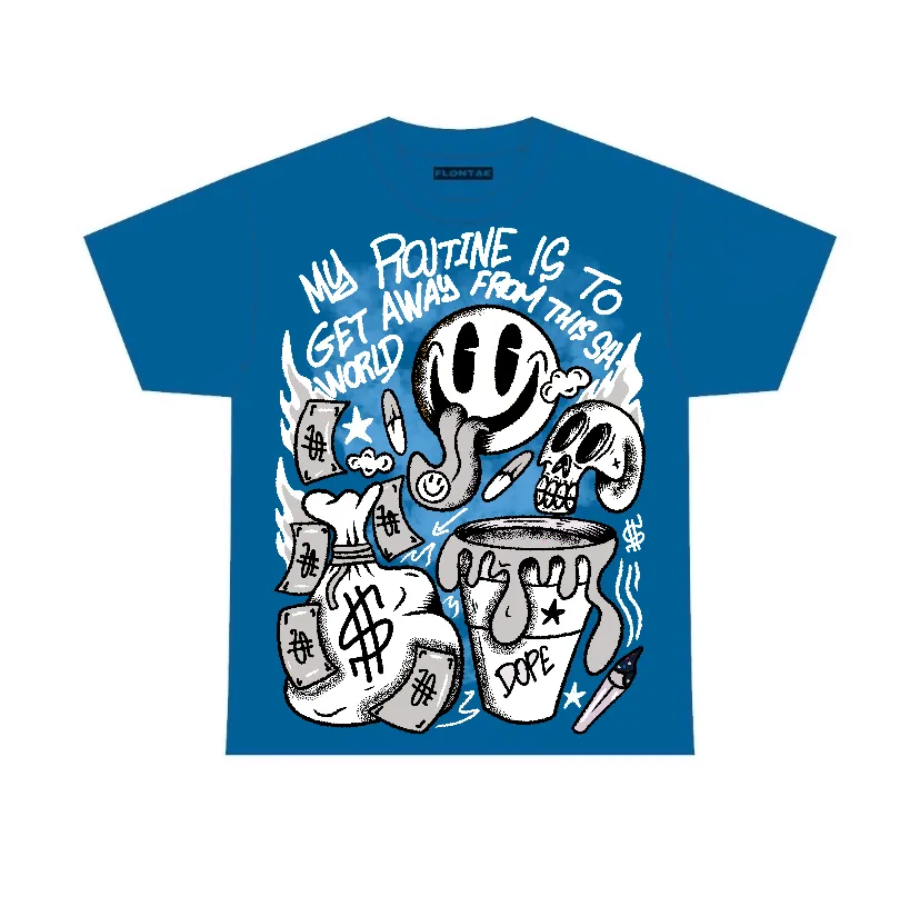 Military Blue 4s Flontae T-Shirt Stay Out Graphic sold by Flontae Clothing product image thumbnail 3