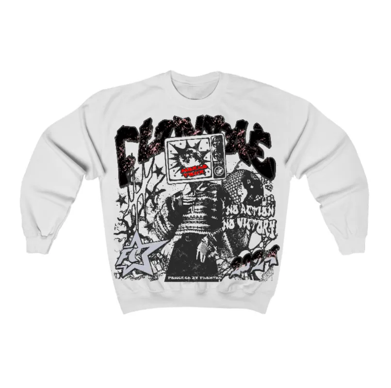 Black Cement 3s Flontae Crewneck Sweatshirt No Victory Graphic sold by Flontae Clothing