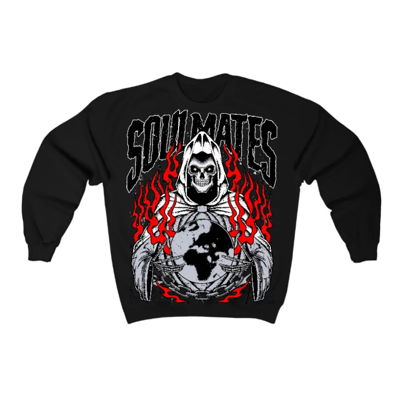 Black Cement 3s Flontae Crewneck Sweatshirt Soulmates Graphic sold by Flontae Clothing