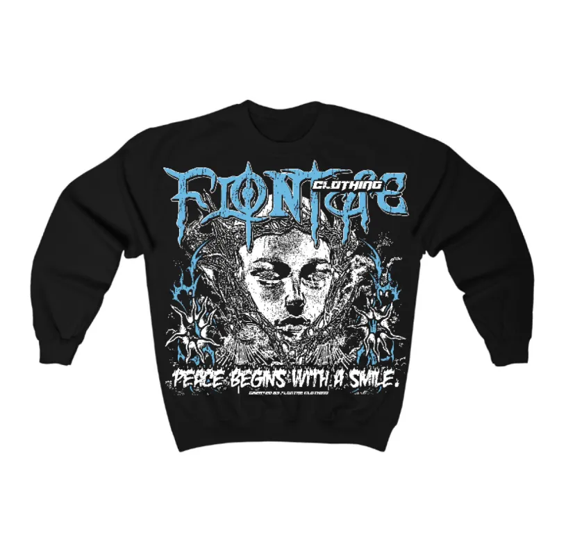 Legend Blue 11s Flontae Crewneck Sweatshirt Keep Peace Graphic sold by Flontae Clothing