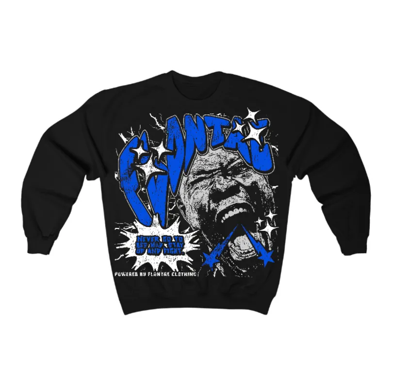 Blueberry 12s Flontae Crewneck Sweatshirt Never Quit Graphic sold by Flontae Clothing