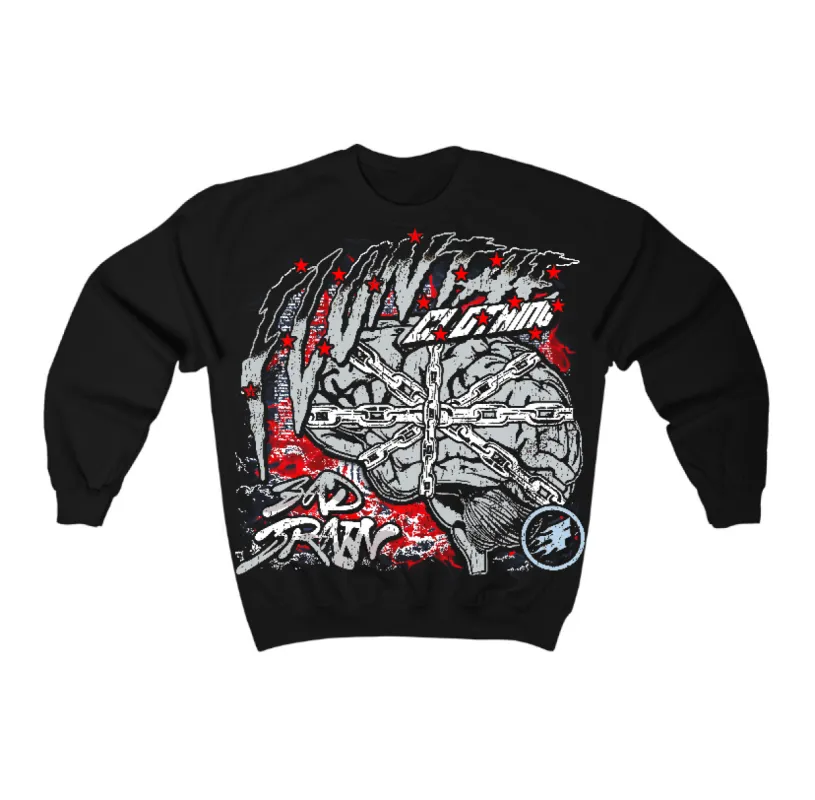 Black Metallic Reimagined 5s Flontae Crewneck Sweatshirt Bad Brain Graphic sold by Flontae Clothing