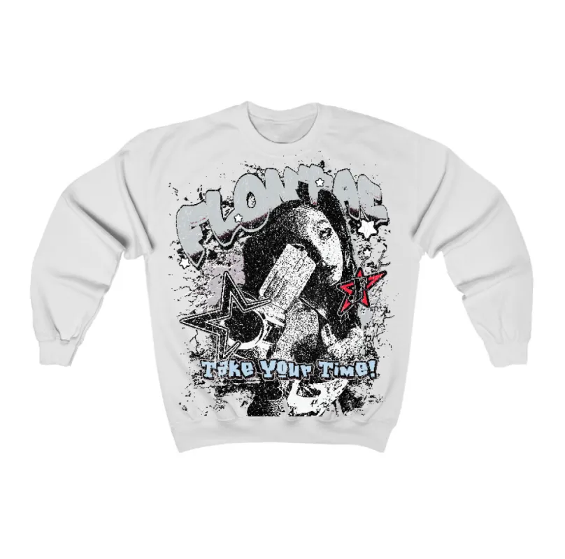 Black Metallic Reimagined 5s Flontae Crewneck Sweatshirt Be Patient Graphic sold by Flontae Clothing