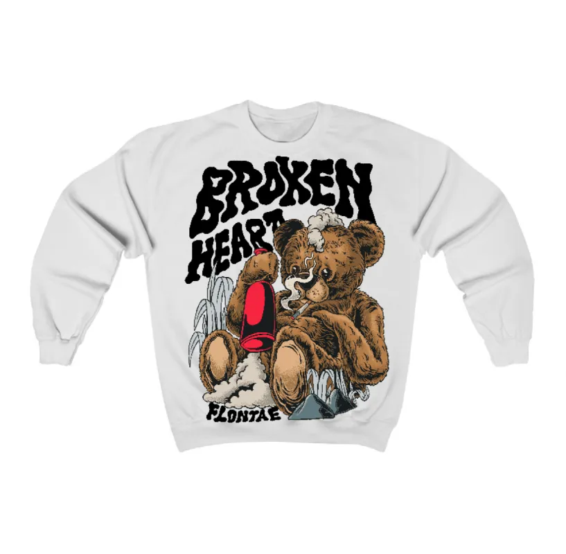 Black Metallic Reimagined 5s Flontae Crewneck Sweatshirt Broken Heart Graphic sold by Flontae Clothing