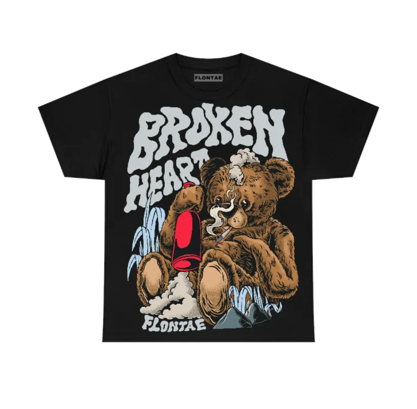 Black Metallic Reimagined 5s Flontae T-Shirt Broken Heart Graphic sold by Flontae Clothing