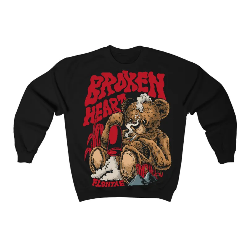 Flu Game 12s Flontae Crewneck Sweatshirt Broken Heart Graphic sold by Flontae Clothing