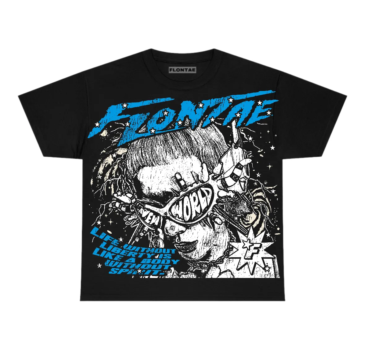University Blue Reimagined 1s Flontae T-Shirt Live With Joy Graphic sold by Flontae Clothing