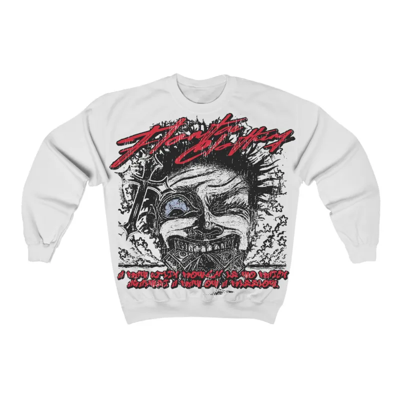 Fire Red “Black Tongue” 5s Flontae Crewneck Sweatshirt Nothing Else Graphic sold by Flontae Clothing