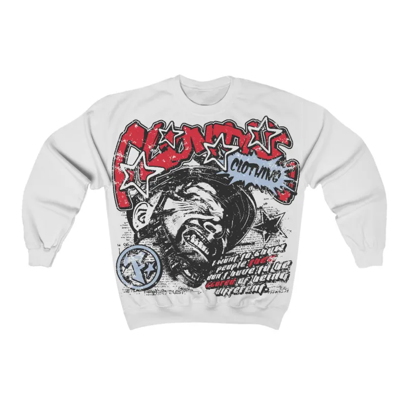Fire Red “Black Tongue” 5s Flontae Crewneck Sweatshirt Be Unique Graphic sold by Flontae Clothing